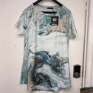 JFN Round Neck Marbling Casual Tunic Top New With Tags Size XL